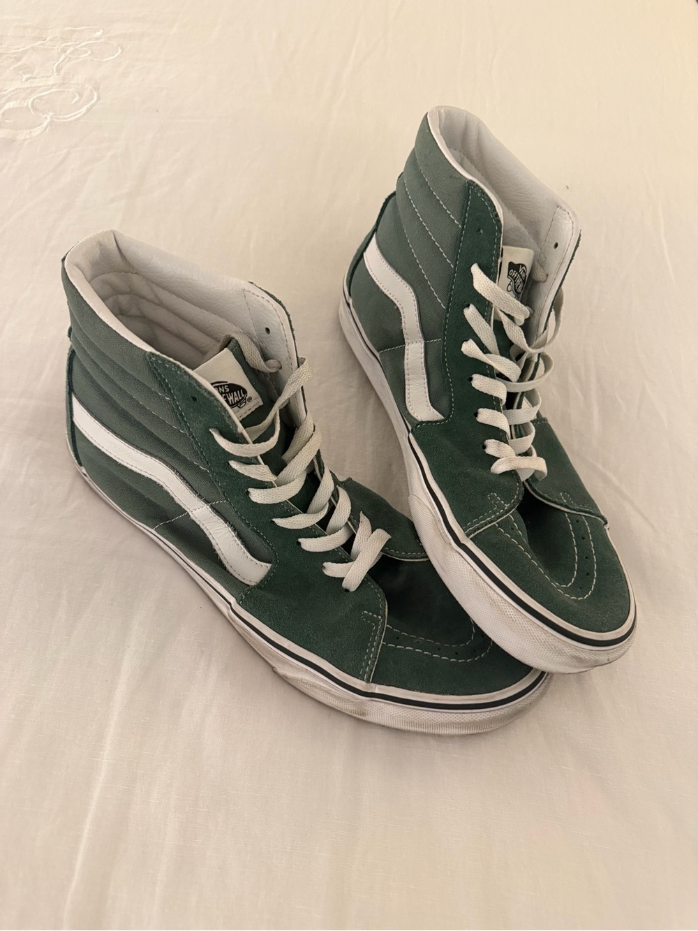 Vans High-Top Sneakers in Forest Green and White